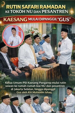 Safari Ramadan: Kaesang Pangarep Silaturahmi ke Rais Syuriah PWNU DKI Jakarta, Dihadapan Santri di Panggil "Gus"